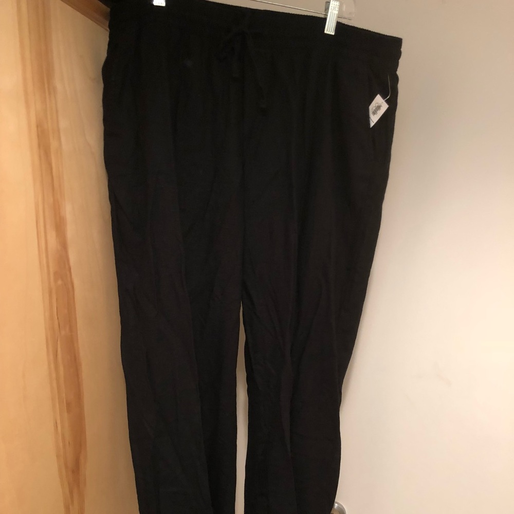 EUC Old Navy black linen/rayon blend wide leg pant